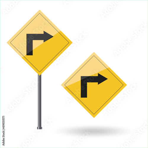 road sign turn right isolated white background Free Download road sign turn right isolated white background - GFXLoad