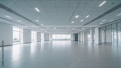 Generative AI Interior of modern empty office building.
