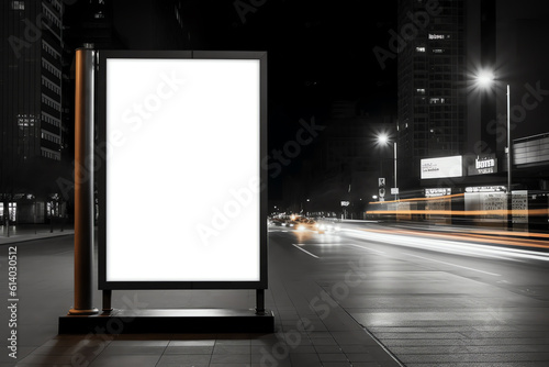 Generative AI Bus stop billboard - 3d render