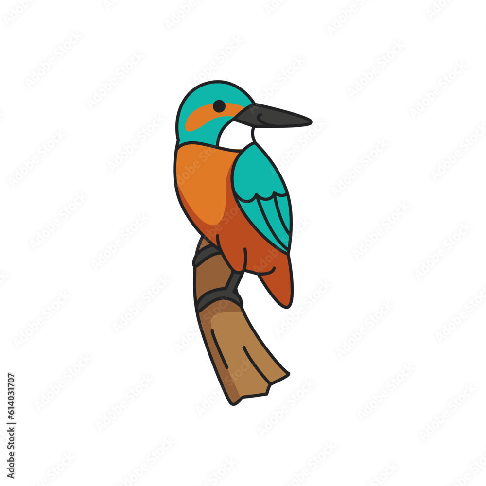 Kingfisher icon. Cartoon kingfisher vector icon for web design isolated on white background