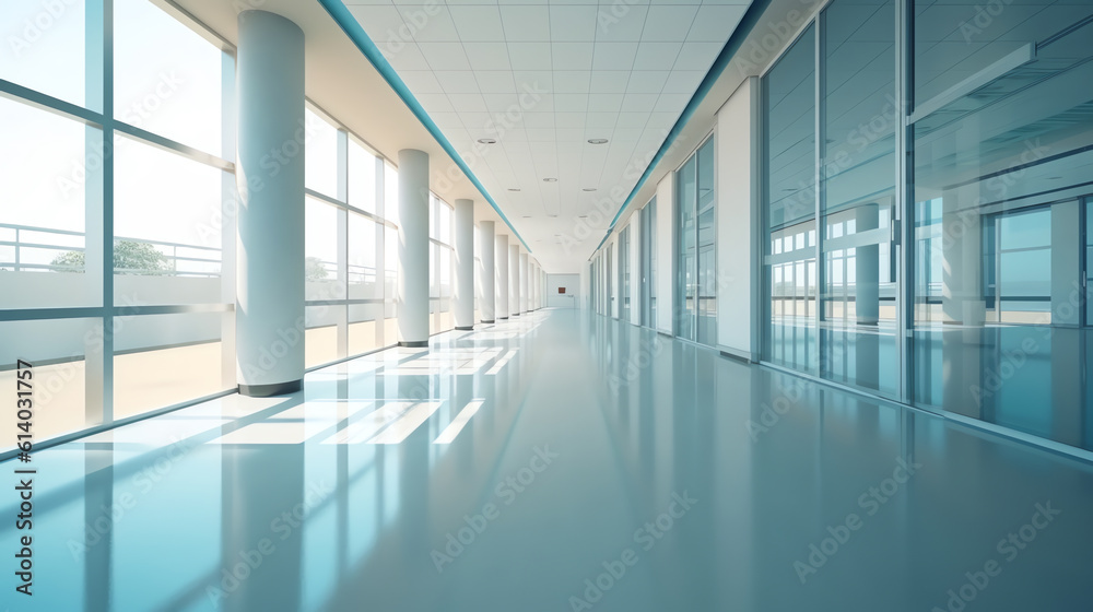 Generative AI Birmingham, England - November 2 2011: Bright corridor with glass wall offices and study rooms Generative AI Birmingham, England - November 2 2011: Bright corridor with glass wall offices and study rooms