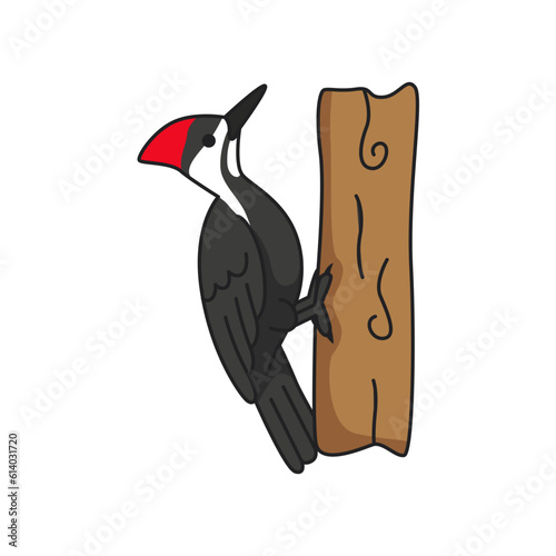 Dry woodpecker icon in cartoon style on a white background