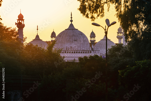 sunset over Masjid in the town