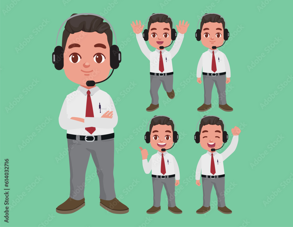 Call center and customer service character Call center and customer service character