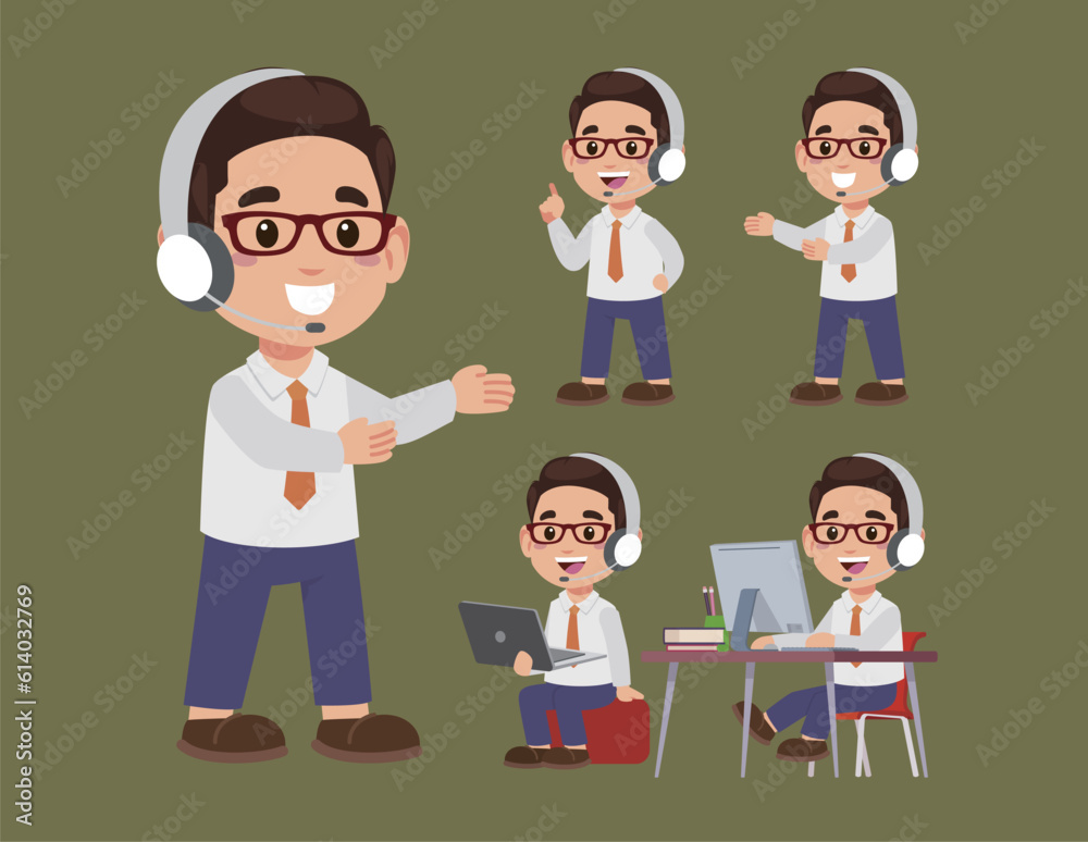 Call center and customer service character Call center and customer service character