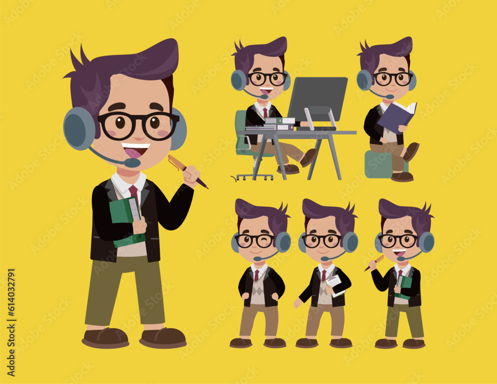 Call center and customer service character Call center and customer service character