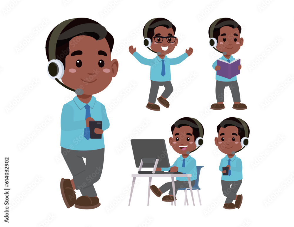 Call center and customer service character Call center and customer service character