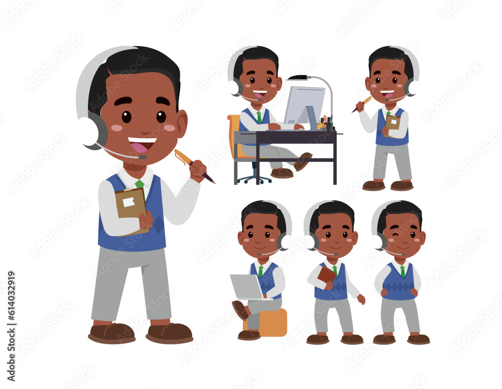 Call center and customer service character Call center and customer service character