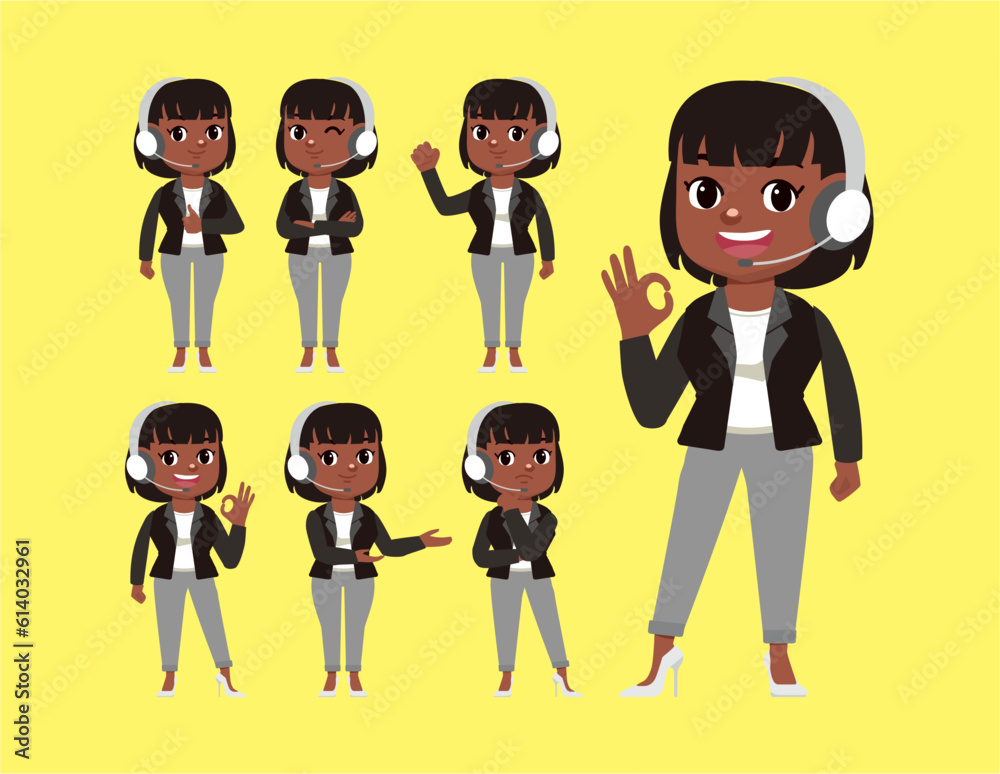 Naklejka premium Call center and customer service character