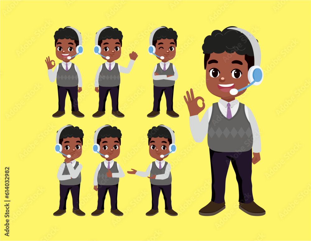 Call center and customer service character Call center and customer service character