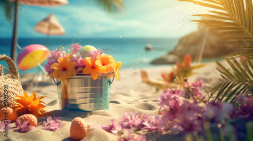 Retro style pastel colors summer background. 