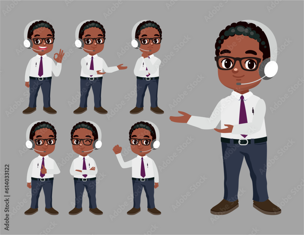 Call center and customer service character Call center and customer service character