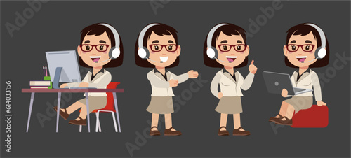 Call center and customer service character