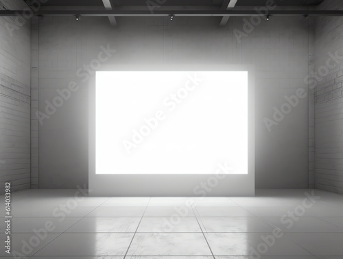 Generative AI Cinema empty hall with bright white screen. Movie theater, picture house auditoria for viewing films, classic entertainment. Vector realistic cinema hall illustration © Generative AI