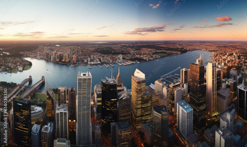 Obraz premium Australia's Sydney cityscape, with the opera house. 