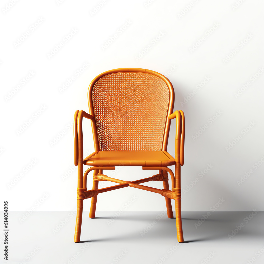 Fototapeta premium Generative AI Wooden comfortable chair isolated on white background
