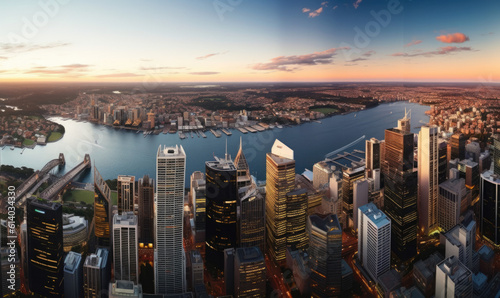 Australia's Sydney cityscape, with the opera house. 