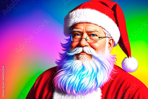 Santa Claus portrait. Merry Christmas and Happy New Year. Generative AI