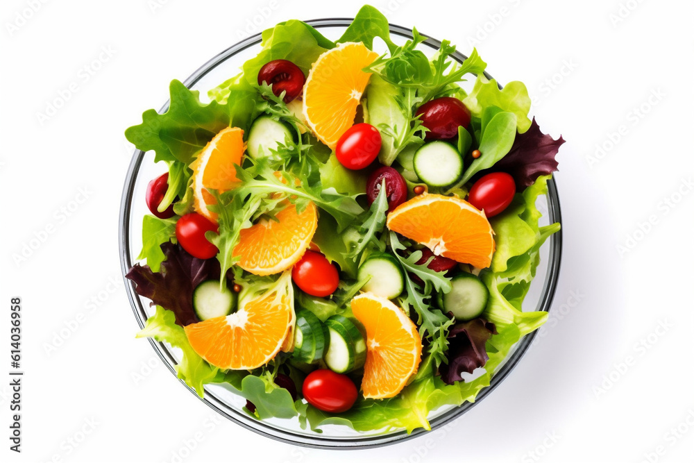 vegetable green vegetarian salad lettuce fresh lunch food healthy tomato. Generative AI.