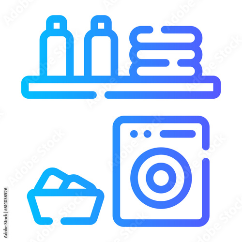 laundry room Line Gradient Icon