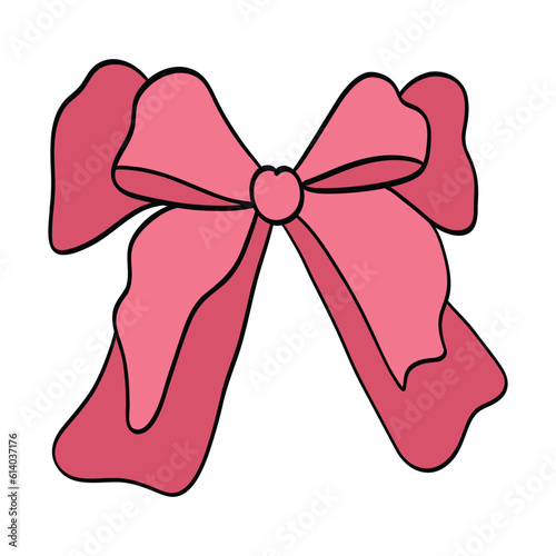 Bow beautiful pastel illustration. Hand drawing. Holiday design for decoration.