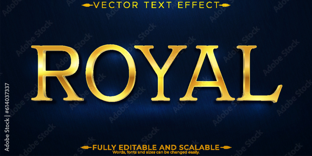 Royal Gold Lettering Royal gold text effect, editable luxury and elegant text style Stock ...
