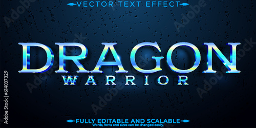 Dragon text effect, editable legend and warrior text style