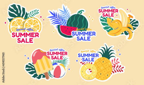 Fruity summer promotion element set