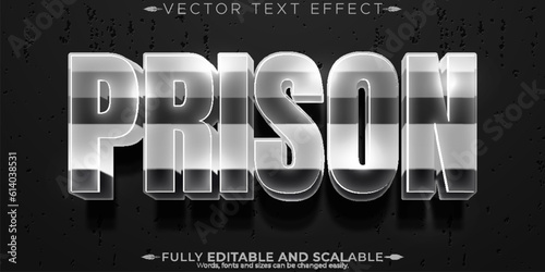 Prison text effect, editable crime and jail text style