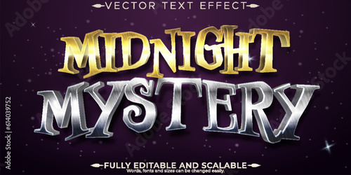 Editable text effect, midnight mystery text style