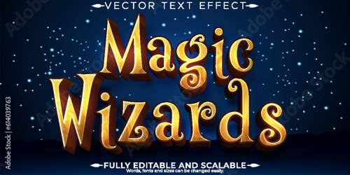 Editable text effect, magic wizard text style