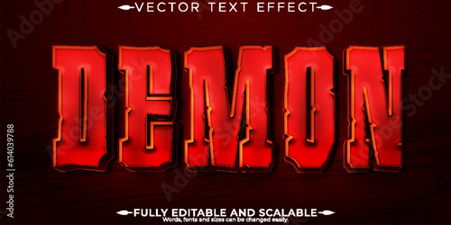 Demon text effect, editable horror and blood text style