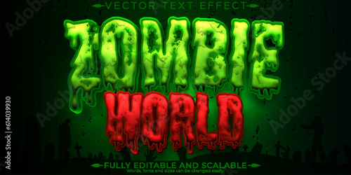 Editable text effect zombie, 3d evil and apocalypse font style