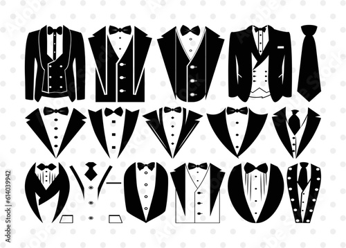 Tuxedo Silhouette, Tuxedo SVG, Bow Tie Svg, Bow Svg, Tie Svg, Tuxedo Bundle, SB00218