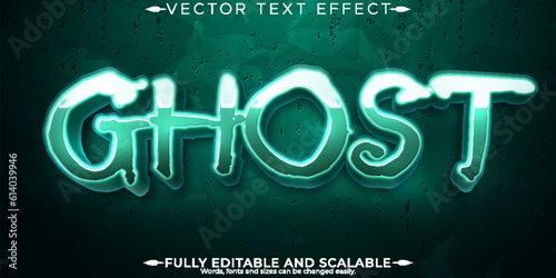 Editable text effect ghost, 3d scary and mist font style