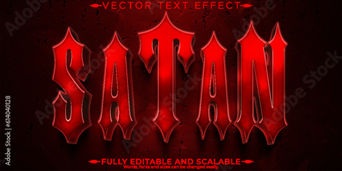 Satan horror text effect, editable scary and red text style