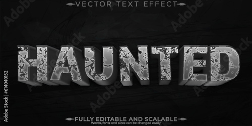 Editable text effect horror, 3d ghost and scary font style