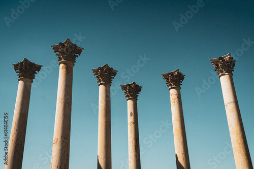 Old pillars blue sky