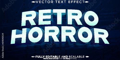 Retro horror text effect, editable vintage and scary text style