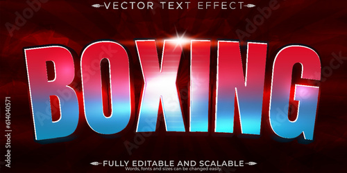 Boxing sport text effect, editable red and power text style