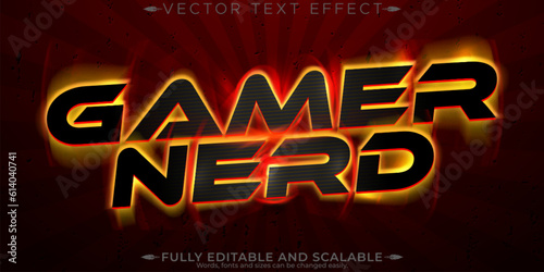 Gamer nerd text effect, editable esport and stream text style