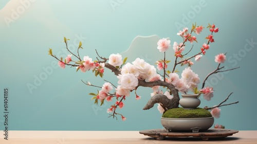 Beautiful ikebana arrangement. Generative AI photo