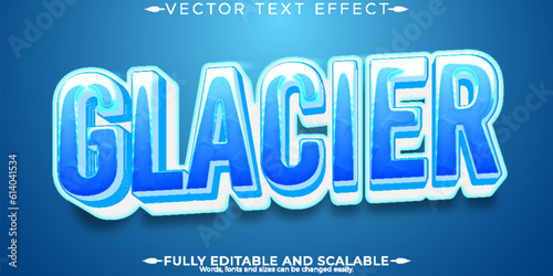 Ice text effect, editable iceberg and snow text style