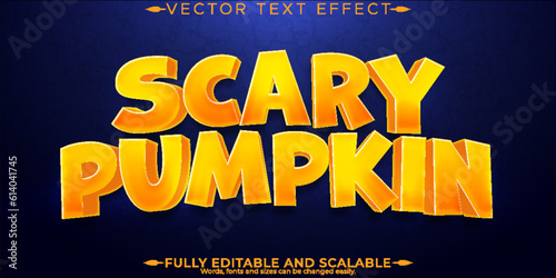 Pumpkin text effect, editable halloween and scary text style