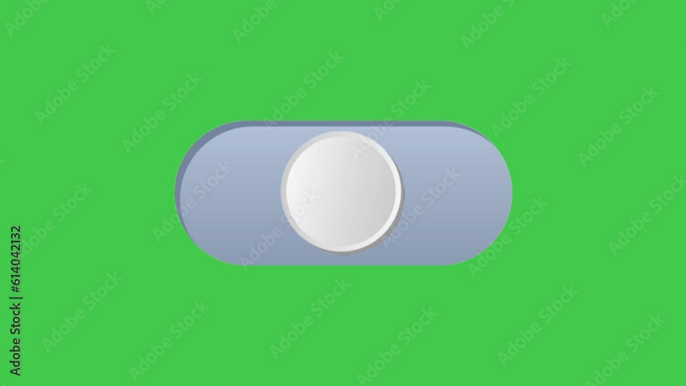 On off toggle switch button animation green screen fit for mobile apps ...