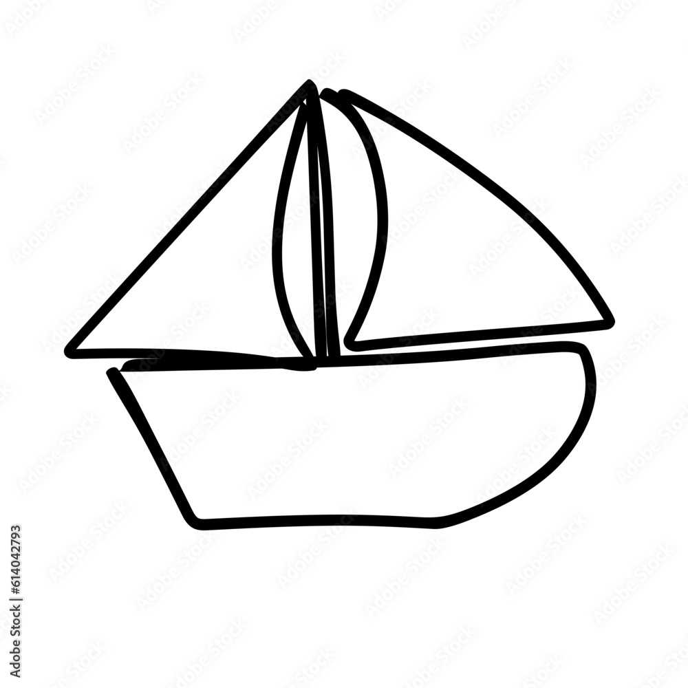 sailboat line icon