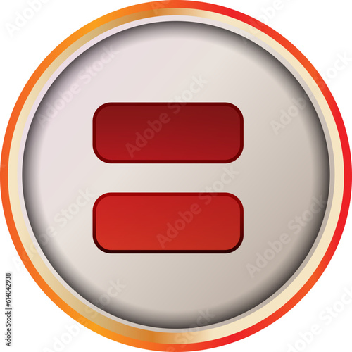red glossy button, equal symbol