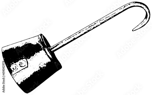 Pirate Hook vector illustration in black 