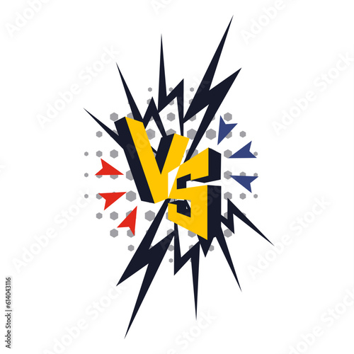 Versus banner. VS. Game battle on isolated white background. Vector illustration logo, and background.