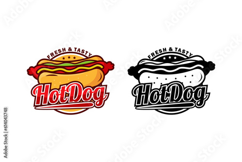 Hot dog logo design vector set template